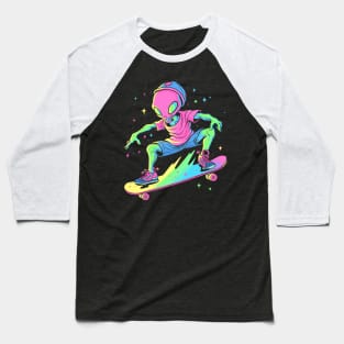 Alien Skater Baseball T-Shirt